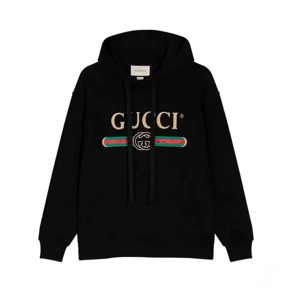 Gucci GG Logo Hoodie Black - 1