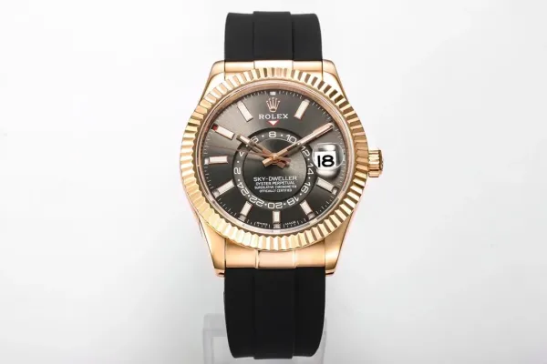 Rolex Sky-Dweller Rose Gold Gray Dial Mechanical Watch - 1