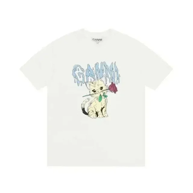 GANNI T-Shirts Graphic Print Short-Sleeve T-Shirt product detail image 8