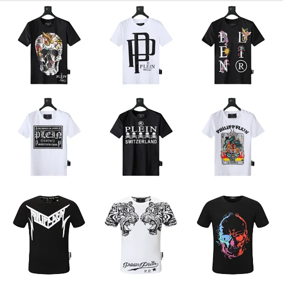 Philipp Plein T-Shirts Short-Sleeve Graphic Rhinestone T-Shirt product detail image 1