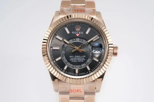 Rolex Sky-Dweller Oyster Perpetual Rose Gold Black Dial Mechanical Watch - 1
