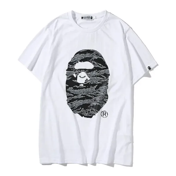 A Bathing Ape Camo Ape Head White T-Shirt - 1