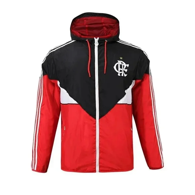 Olympique Lyonnais Jackets Hooded zip-front windbreaker jacket with contrast panels product detail image 5