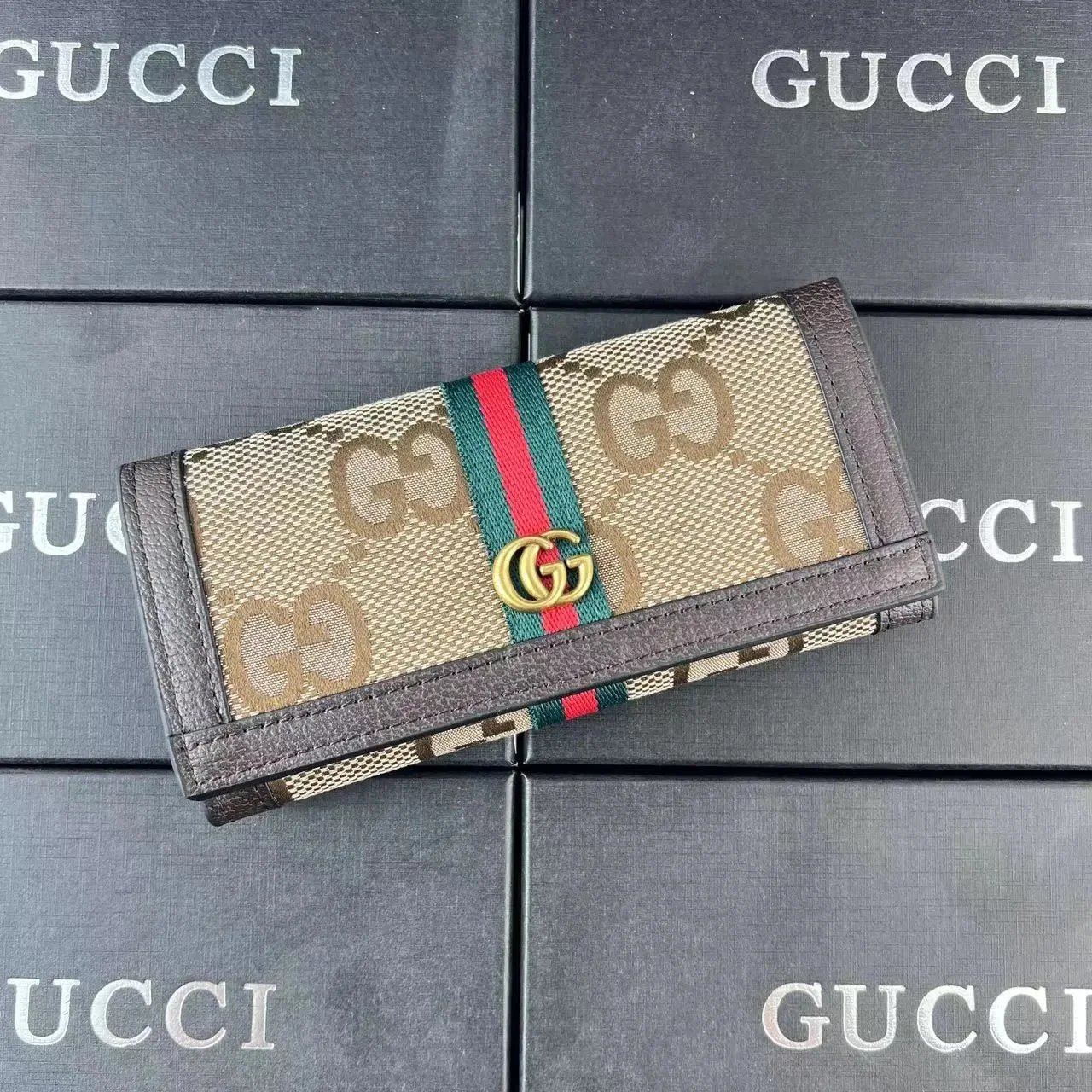 Gucci Horsebit 1955 Mini Wallet Beige and Brown GG Canvas Wallet - 11