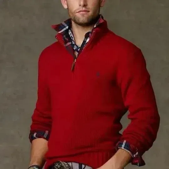 Ralph Lauren Quarter-Zip Sweater Red - 1