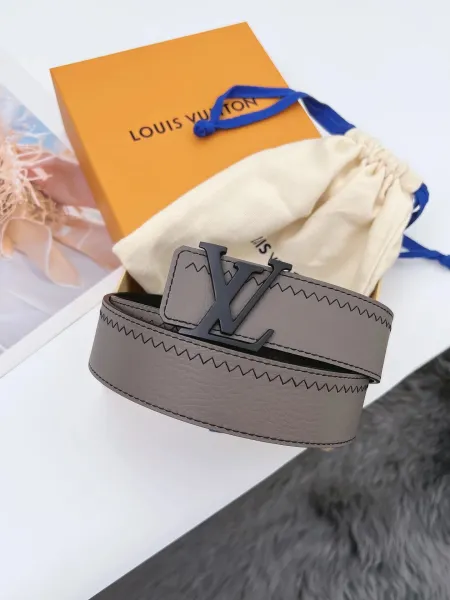 Louis Vuitton LV Initiales Belt Gray Leather Belt - 1