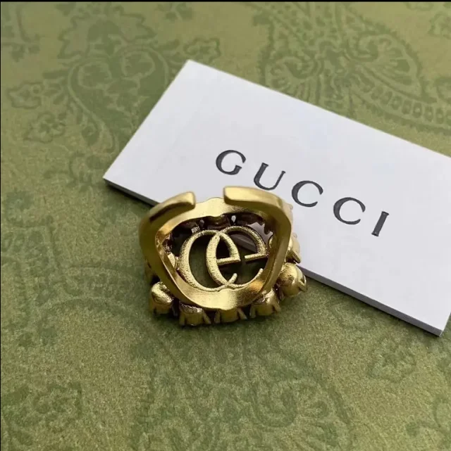 Gucci Jewelry Adjustable crystal Double G ring product detail image 5