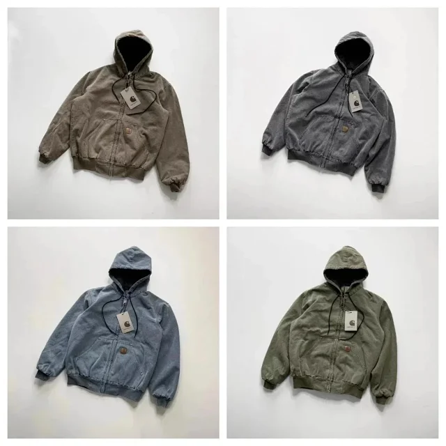 Carhartt Jackets Hooded zip-front canvas jacket with kangaroo pockets product detail image 1