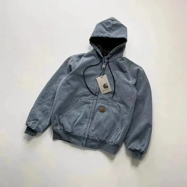Carhartt Jackets Hooded zip-front canvas jacket with kangaroo pockets product detail image 2