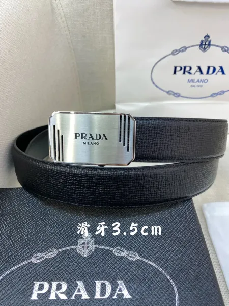 Prada Reversible Leather Belt Black - 1