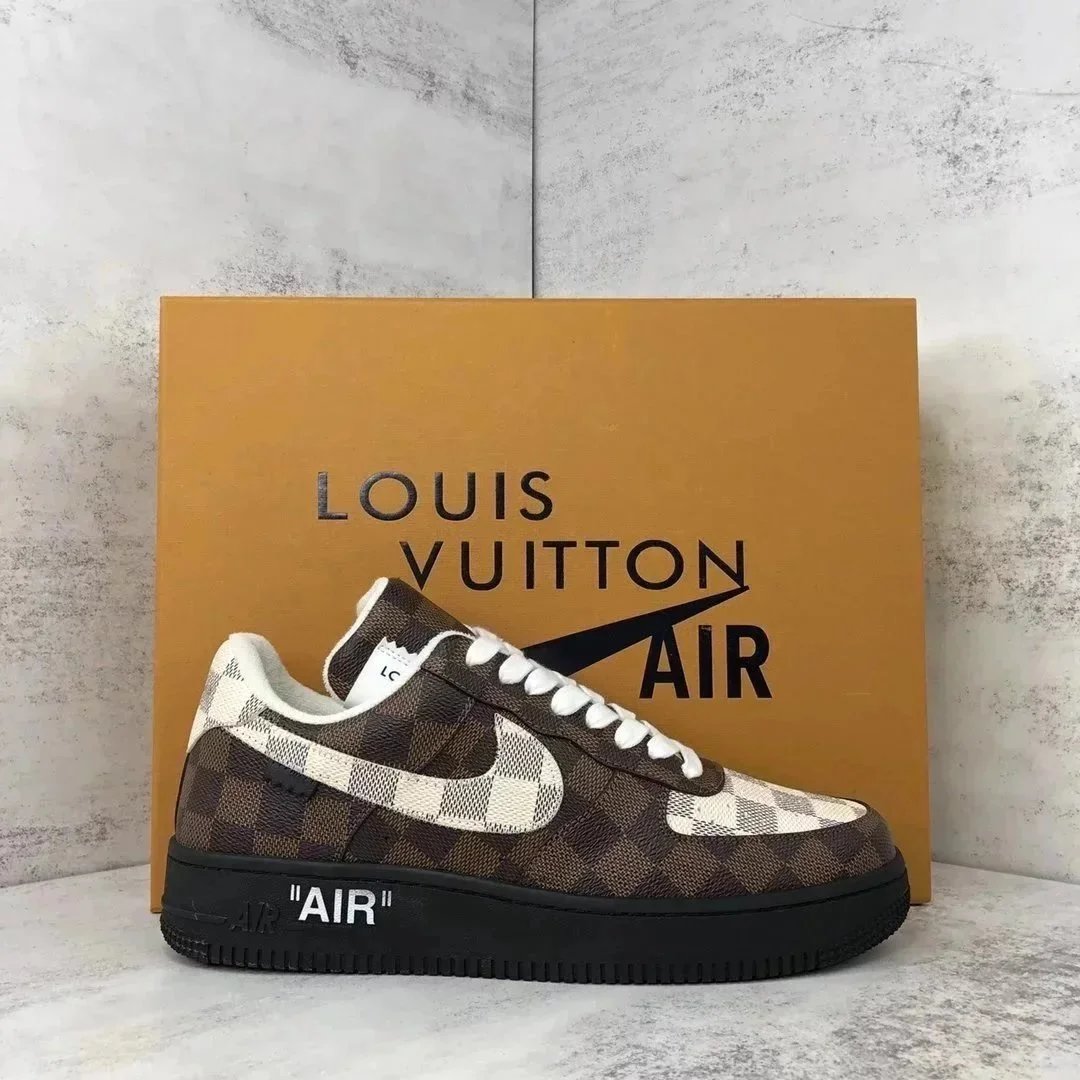Louis Vuitton x Nike Air Force 1 Low Damier Check White Sneakers - 6