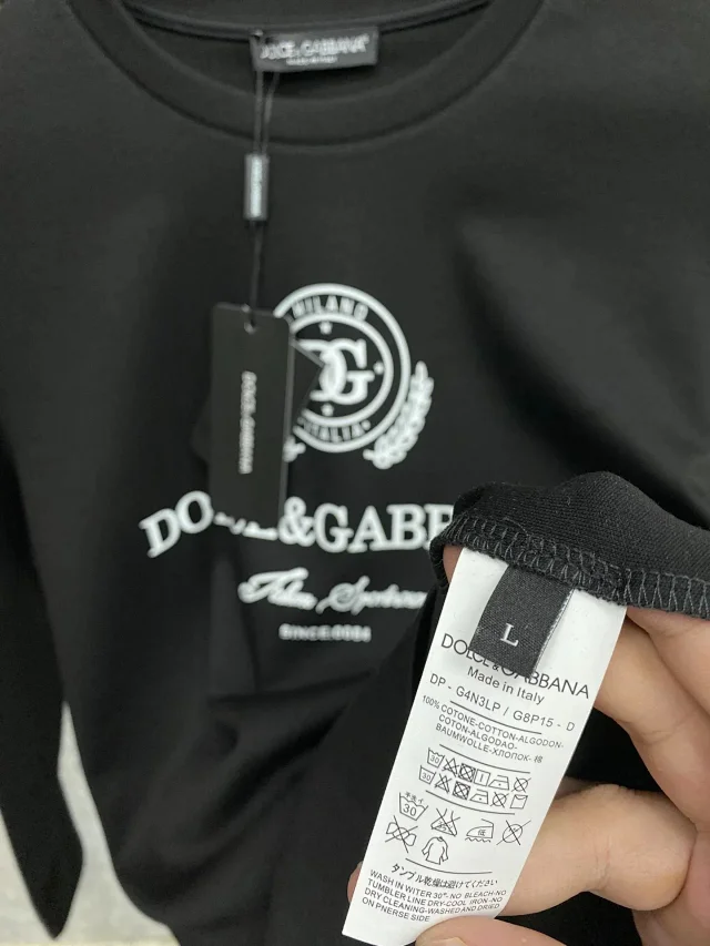 Dolce & Gabbana T-Shirts Long-Sleeve Logo Print T-Shirt product detail image 2