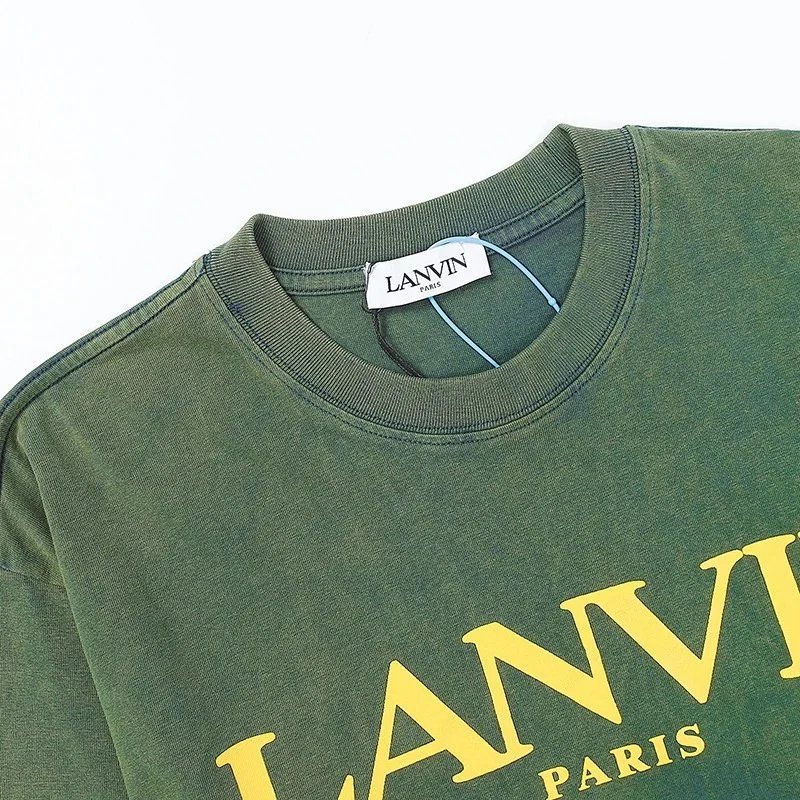 Lanvin Floral-Print Logo Black T-Shirt - 13