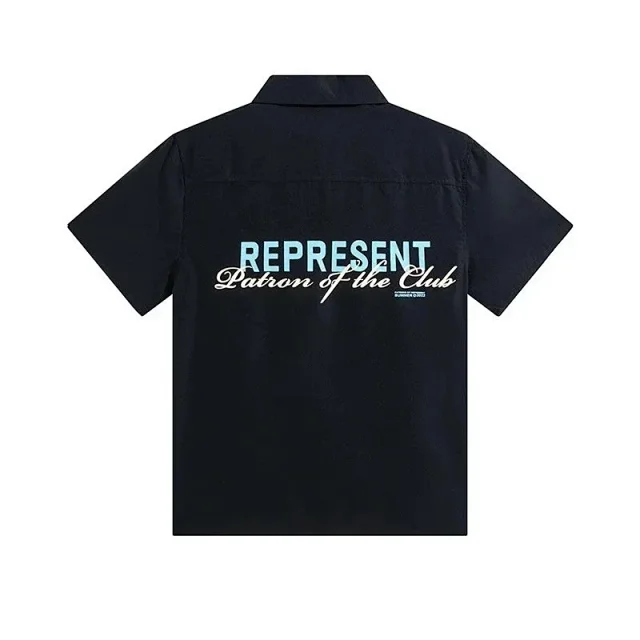 Represent Shirts Short-Sleeve Button-Up Shirt with Embroidered Logo product detail image 5