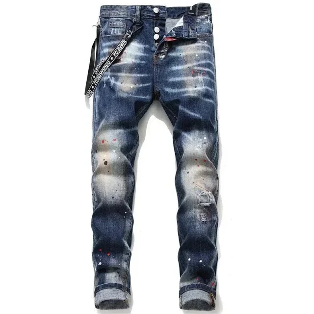 Dsquared2 Jeans distressed paint-splatter slim-fit product detail image 2
