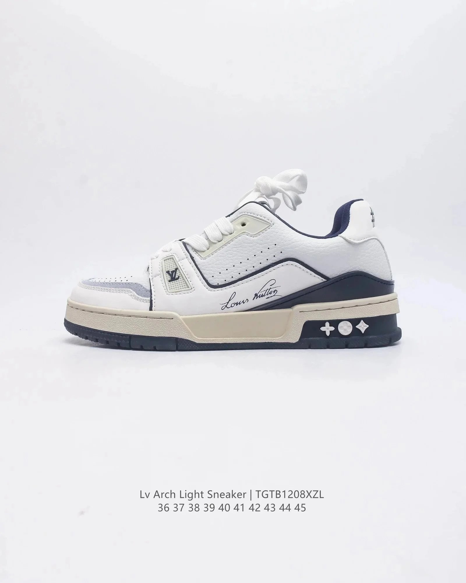 Louis Vuitton Trainer Sneaker White Gray Mesh Sneakers - 8