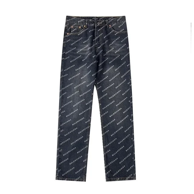Balenciaga Jeans Denim with logo print, side stripes, or flared-leg designs product detail image 2