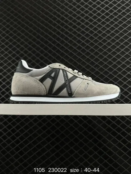 Armani Exchange AX Runner Beige and Black Sneakers - 1