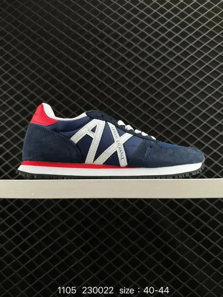 Armani Exchange AX Runner Navy Red White Sneakers - 1