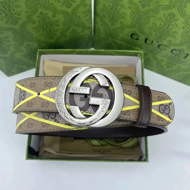 Burberry Belts Check Pattern Belt with B Monogram Buckle product detail image 14