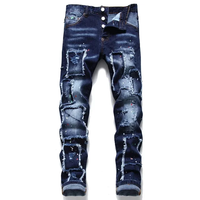 Dsquared2 Jeans distressed paint-splatter slim-fit product detail image 5