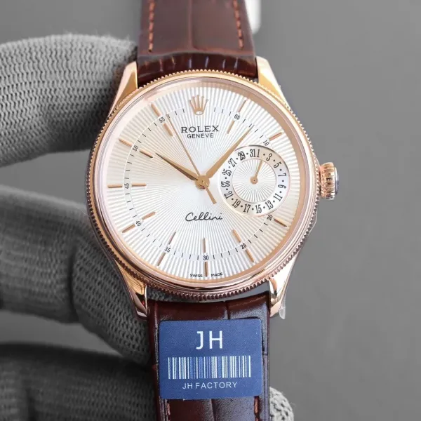 Rolex Cellini Time Rose Gold White Dial Mechanical Watch - 1