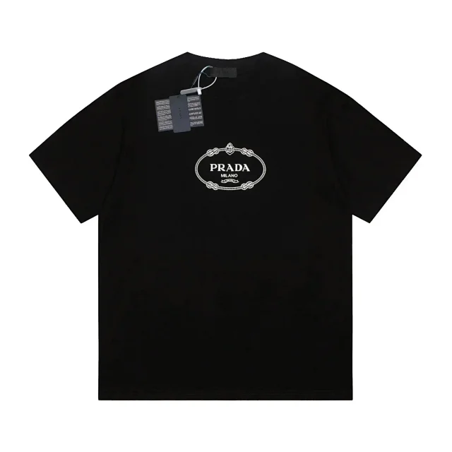 Prada T-Shirts Short-Sleeve Logo Print product detail image 9