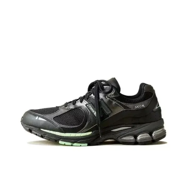 New Balance 2002R Black with Mint Green Accents Running Shoes - 1