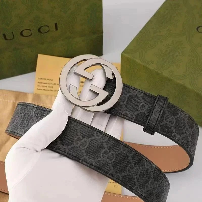 Gucci GG Marmont Belt Black Monogram Canvas Belt - 1