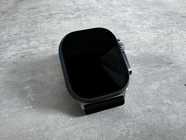 Unbranded Smartwatches Rugged square case with orange-accent crown and fabric loop band product detail image 1
