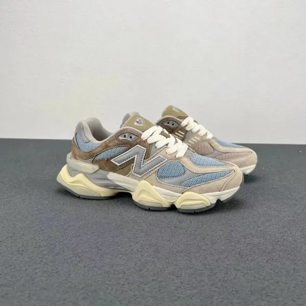 New Balance 9060 Beige Blue Chunky Sneakers - 1