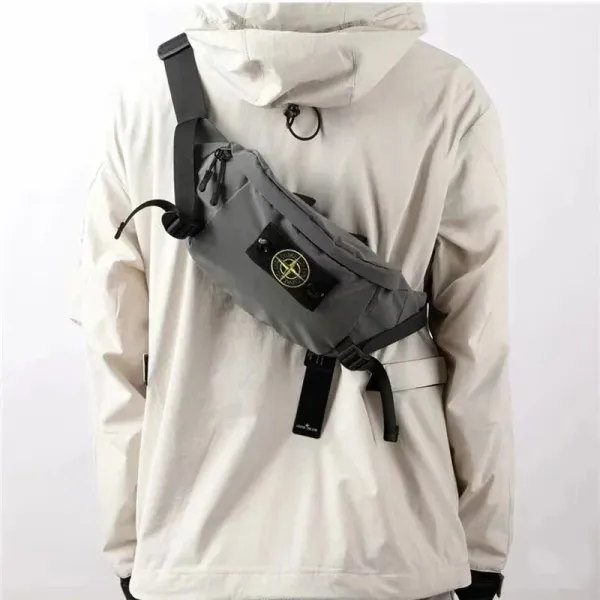 Stone Island Compass Logo Belt Bag Gray - 1