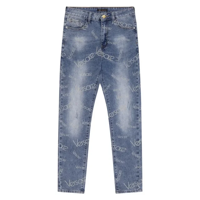 Versace Jeans Straight-Leg Printed and Washed Denim product detail image 1