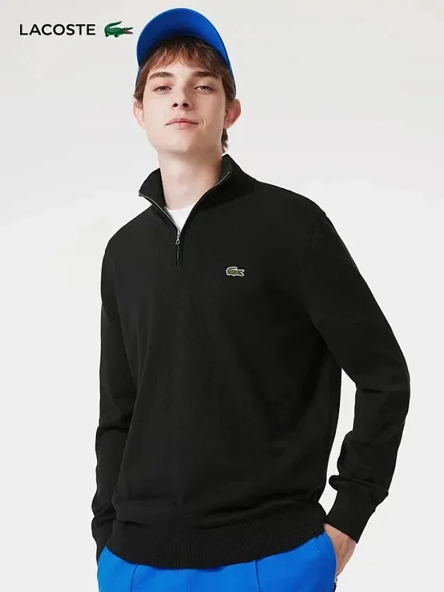 Lacoste Knitwear Crocodile Logo Crew-Neck Knit Sweater product detail image 1