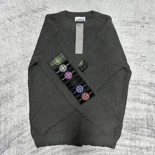 Stone Island Ribbed Knit Sweater Charcoal Gray Sweater - 1