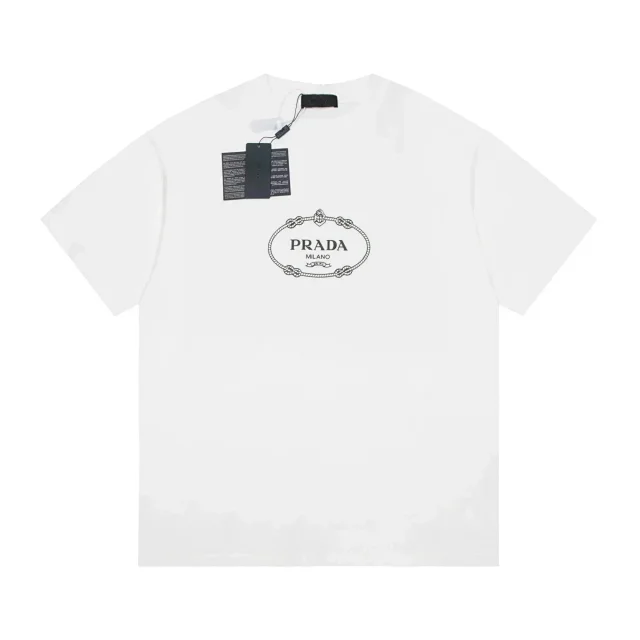 Prada T-Shirts Short-Sleeve Logo Print product detail image 10