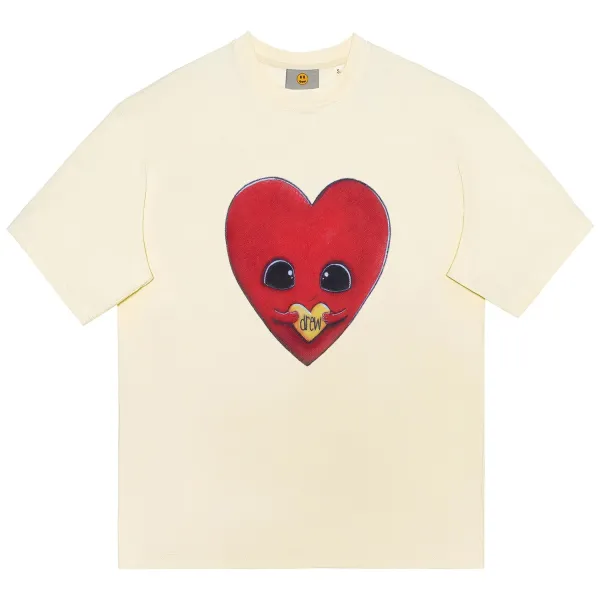 Drew House Heart Character Cream T-Shirt - 1