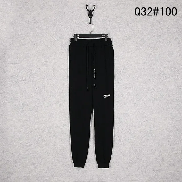 Off-White Trousers Elastic-Waist Jogger Sweatpants with Diagonal Leg Graphics product detail image 21