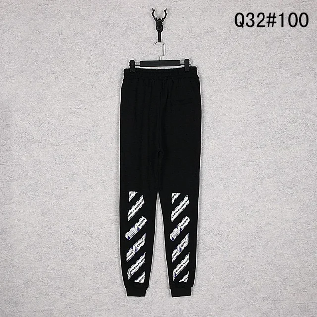 Off-White Trousers Elastic-Waist Jogger Sweatpants with Diagonal Leg Graphics product detail image 22