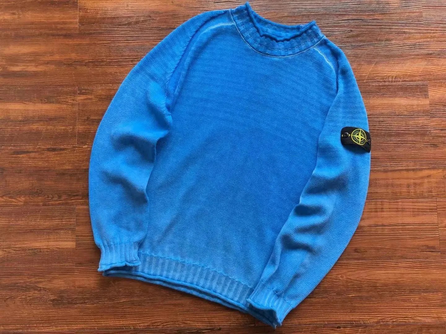 Stone Island Knitwear Crewneck knit sweater with Compass badge sleeve patch image 4