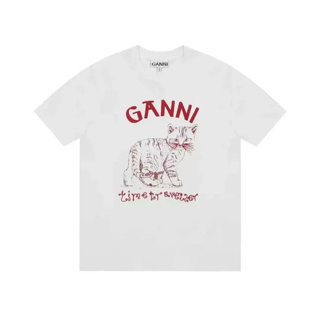 GANNI T-Shirts Graphic Print Short-Sleeve T-Shirt product detail image 7