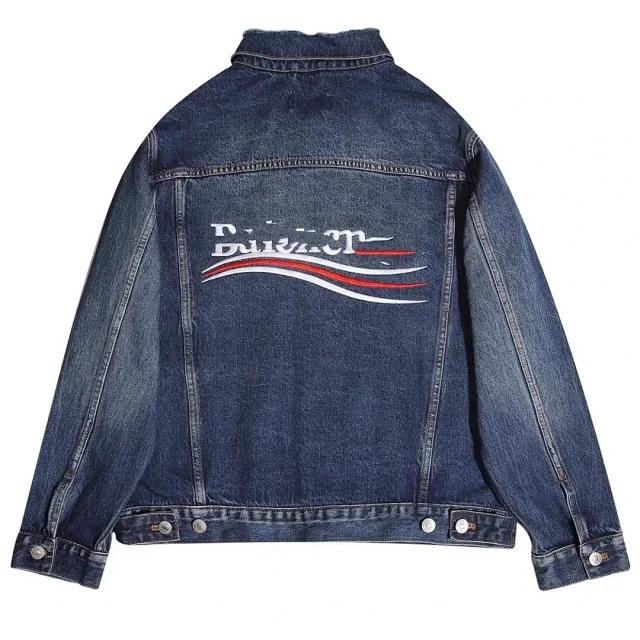 Balenciaga Jackets Assorted graphic and distressed denim product detail image 2