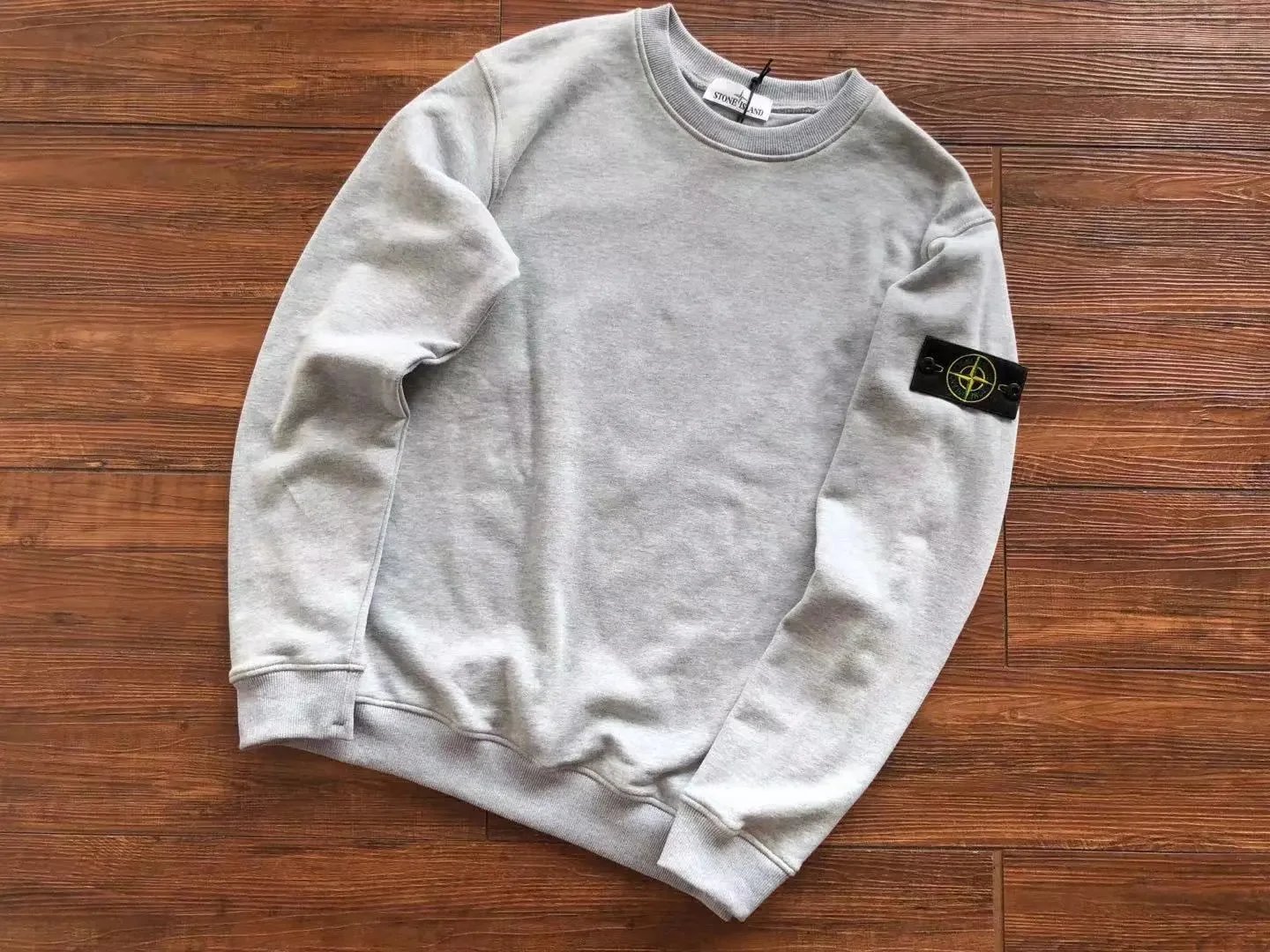 Stone Island Knitwear Crewneck knit sweater with Compass badge sleeve patch — 10