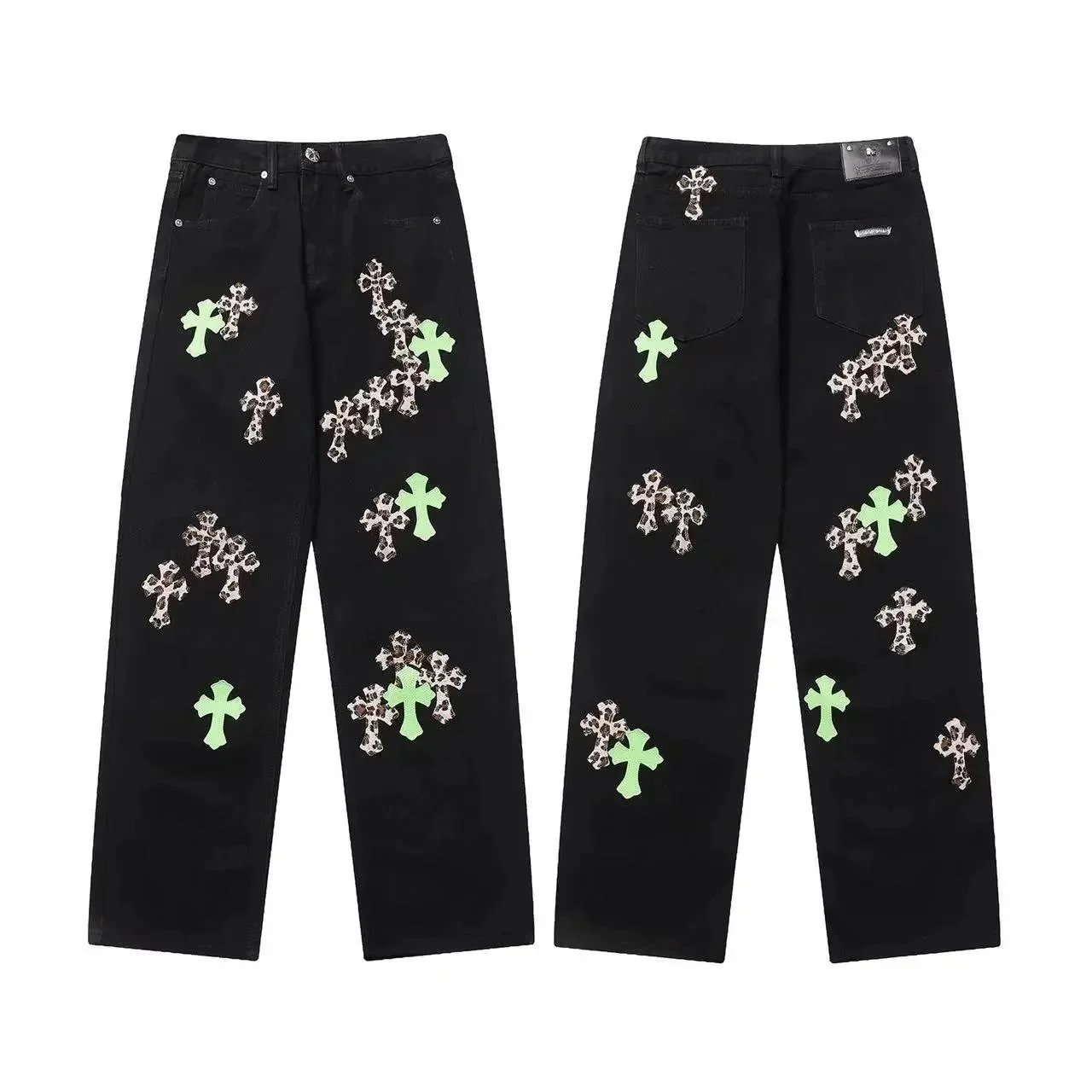Chrome Hearts Jeans Loose-Fit Cross Patch image 3