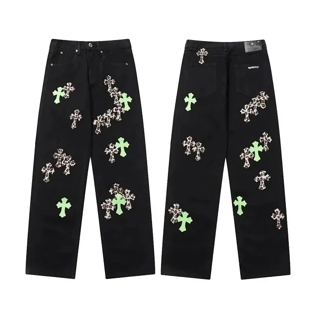 Chrome Hearts Jeans Loose-Fit Cross Patch product detail image 3