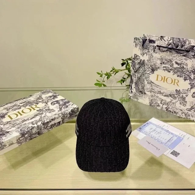 Dior Hats Oblique Jacquard Embroidered Logo Baseball Cap product detail image 9