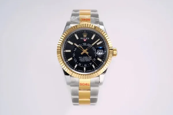 Rolex Sky-Dweller Black Dial Two-Tone Stainless Steel and Yellow Gold Mechanical Watch - 1