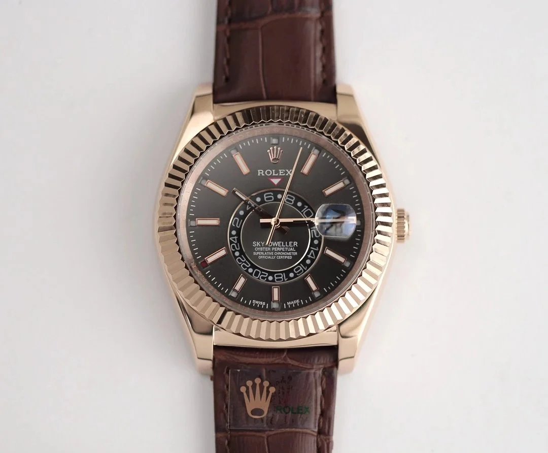 Rolex Sky-Dweller Rose Gold Gray Dial Mechanical Watch - 9