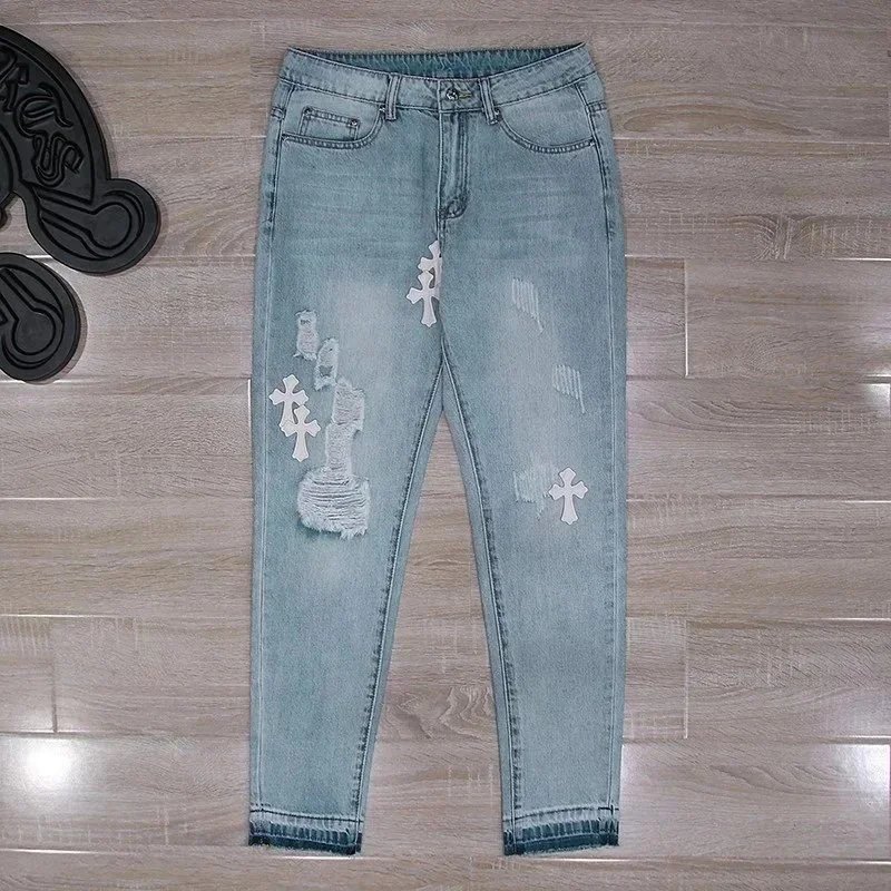 Chrome Hearts Jeans Loose-Fit Cross Patch — 09