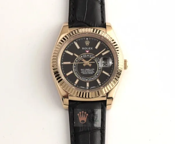 Rolex Sky-Dweller Black Dial 18K Gold Mechanical Watch - 1